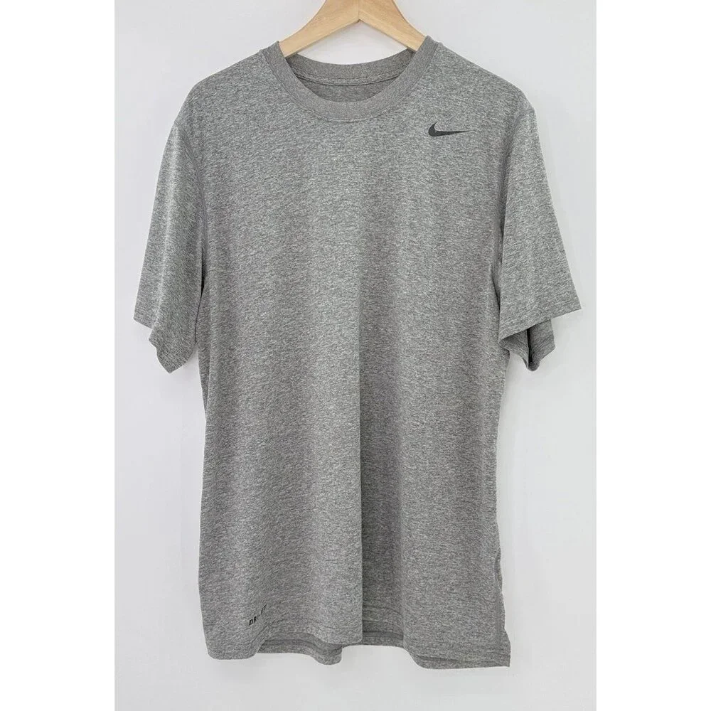 Nike Dri-Fit‎ Men's Athletic Gray Shirt Sz L Basic Normcore Minimalist Every Day
